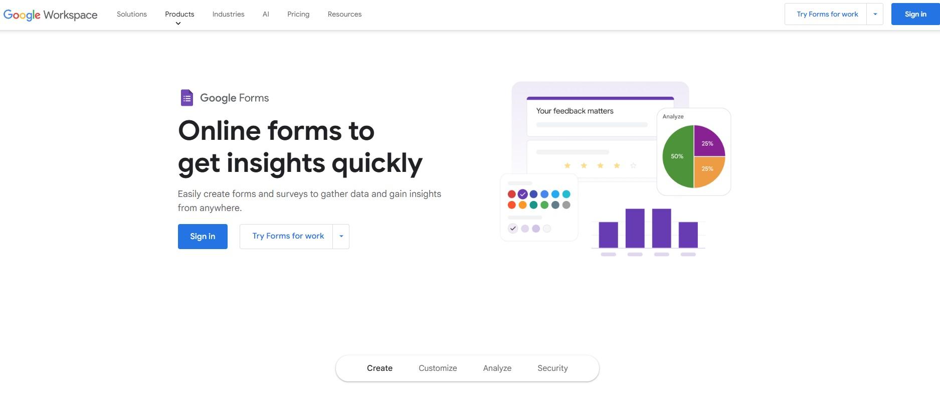 Google Forms survey creation interface for startup feedback collection
