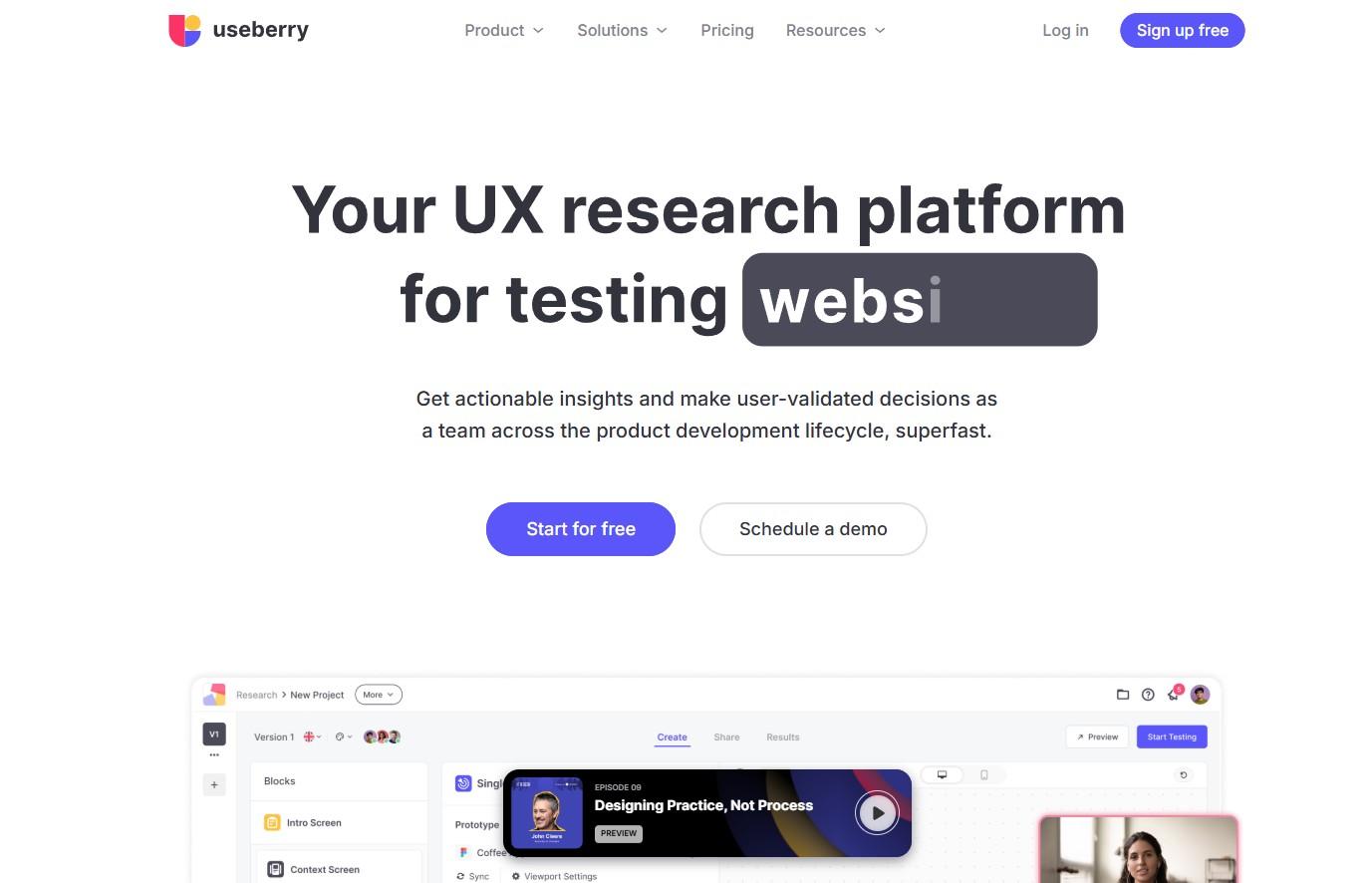 Useberry prototype testing platform interface