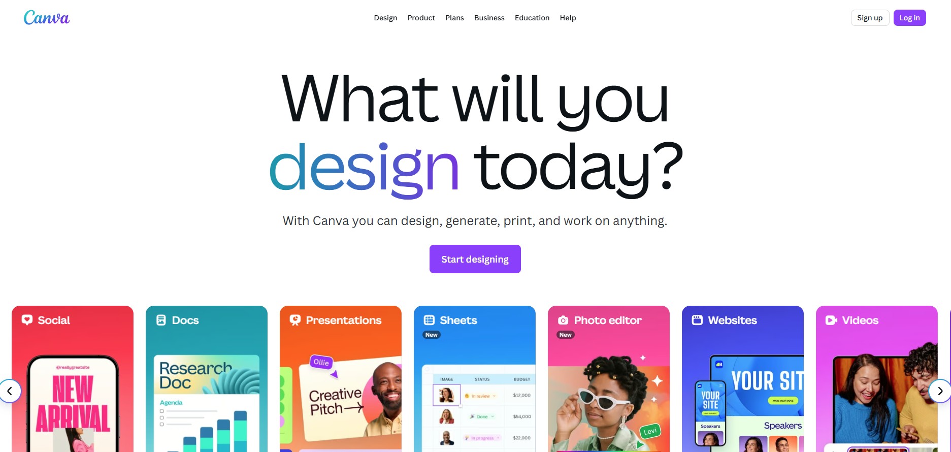 Canva design interface for creating startup mockups and visuals